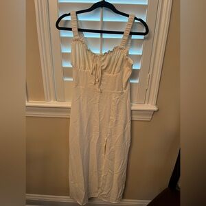 Forever 21 Cream Ruffle-Trim Dress